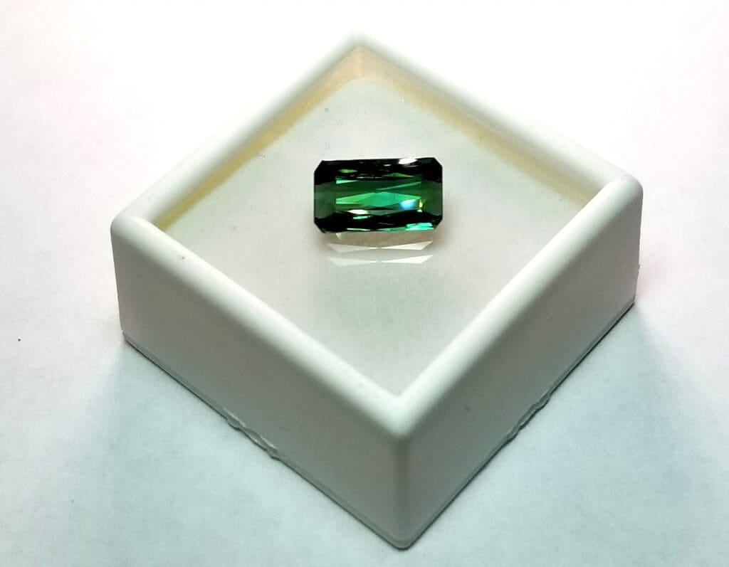 Tourmaline Green Scissor Cut 12x6.5mm 3.65Crts Gold Crown Jewelry