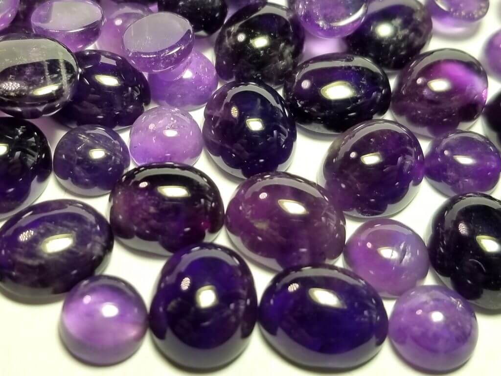 Amethyst Natural Cabochon 12x10mm Oval & 8mm Round (100 Ctw) ~ BUY 2 ...