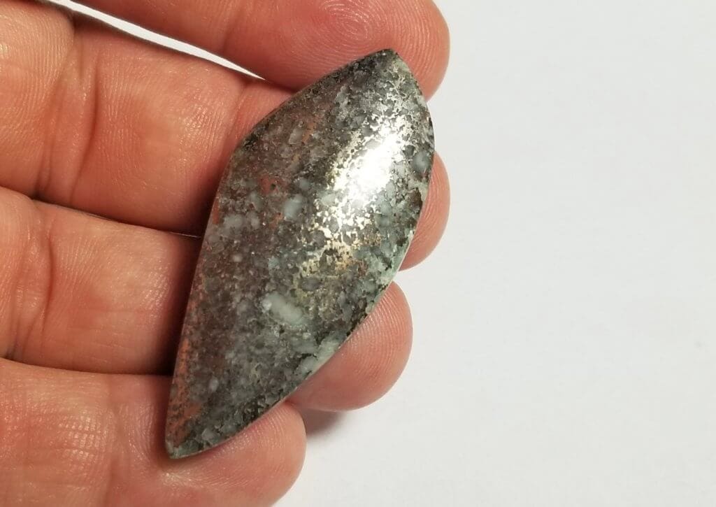 Native Silver Ore in Quartz Cabochon Freeform 52x23mm 100.25Crts - Gold ...